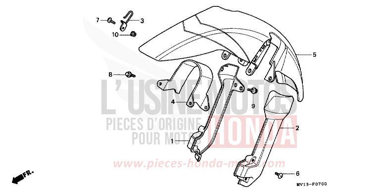 KOTFLUEGEL, VORNE von Africa Twin 750 SHASTA WHITE (NH138H) von 1992